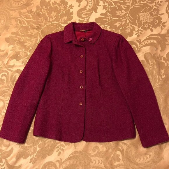 Burgundy Fully Lined Tweed Jacket - Picture 6 of 9